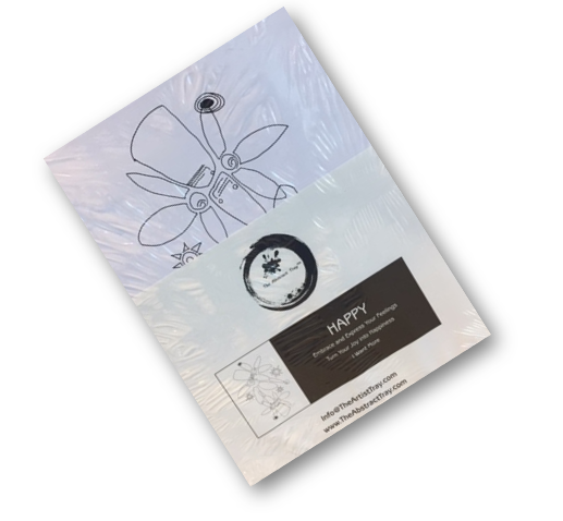 "Happy" Abstract Coloring Pages - Relax & Focus On Your Joy