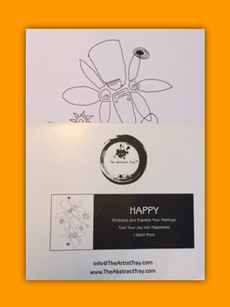 "Happy" Abstract Coloring Pages - Relax & Focus On Your Joy